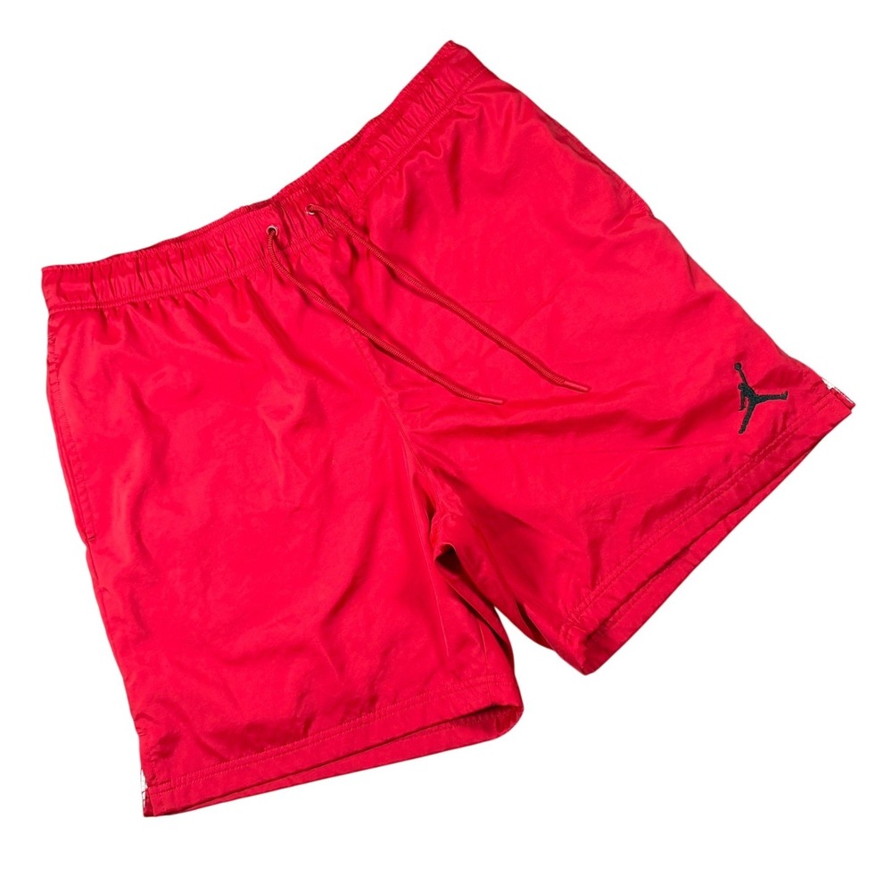 Jordan Essentials Men Large Red Poolside Nylon Mesh Lined Shorts CZ4751-687 Cas.